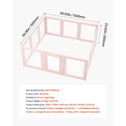 Pentuaitaus läpinäkyvillä paneeleilla 154×150×60 cm vesitiivis lukittavalla ovella suurille koirille