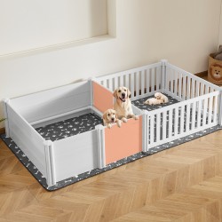 Pentulaatikko PVC-muovista 2370x1230x460 mm 2-huoneinen sisäkäyttöön korkeussäädettävillä ovilla pestävällä pissatyynyllä