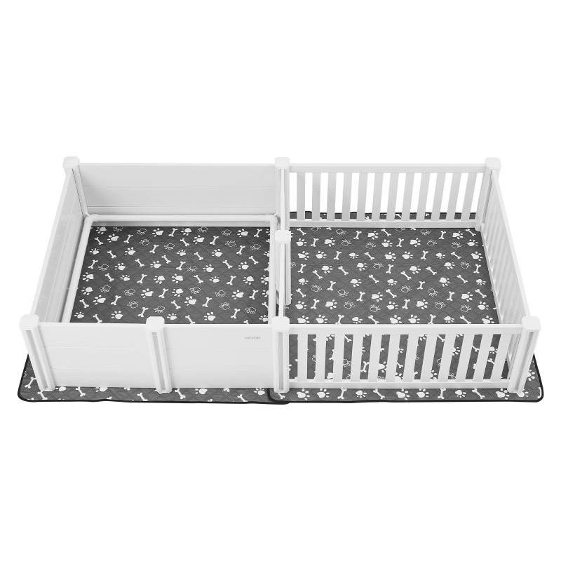 Pentulaatikko PVC-muovista 2370x1230x460 mm 2-huoneinen sisäkäyttöön korkeussäädettävillä ovilla pestävällä pissatyynyllä