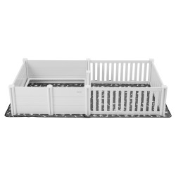 Pentulaatikko PVC-muovista 2370x1230x460 mm 2-huoneinen sisäkäyttöön korkeussäädettävillä ovilla pestävällä pissatyynyllä