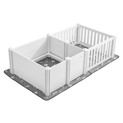 Pentulaatikko PVC muovi 1865 970 500 mm vesitiiviillä alustalla keskikokoisille koirille