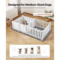 Pentulaatikko PVC-muovi 1865×970×500 mm vesitiiviillä alustalla keskikokoisille koirille