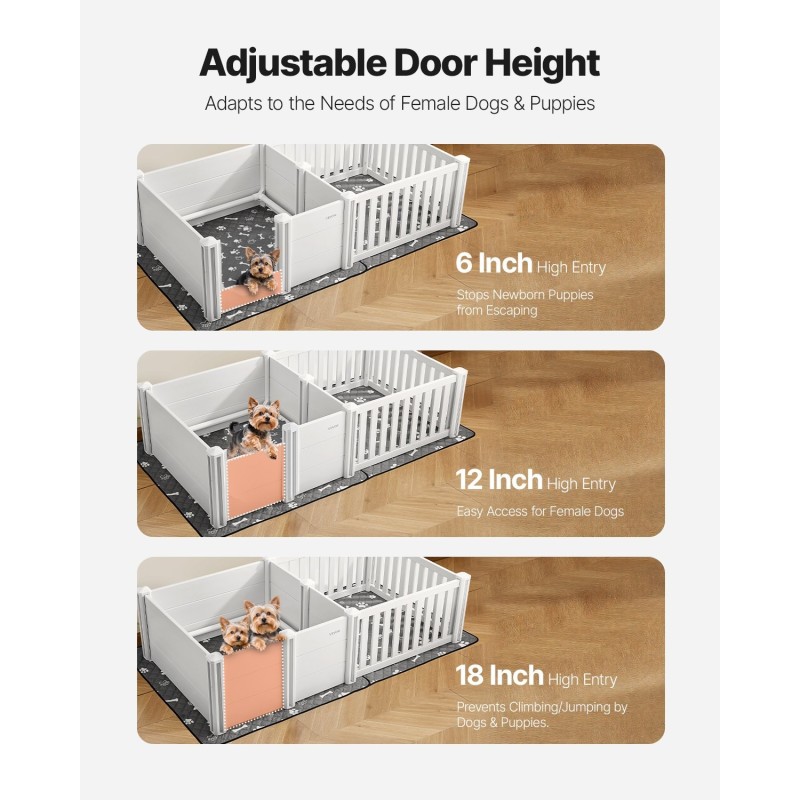 Pentulaatikko PVC-muovi 1865×970×500 mm vesitiiviillä alustalla keskikokoisille koirille