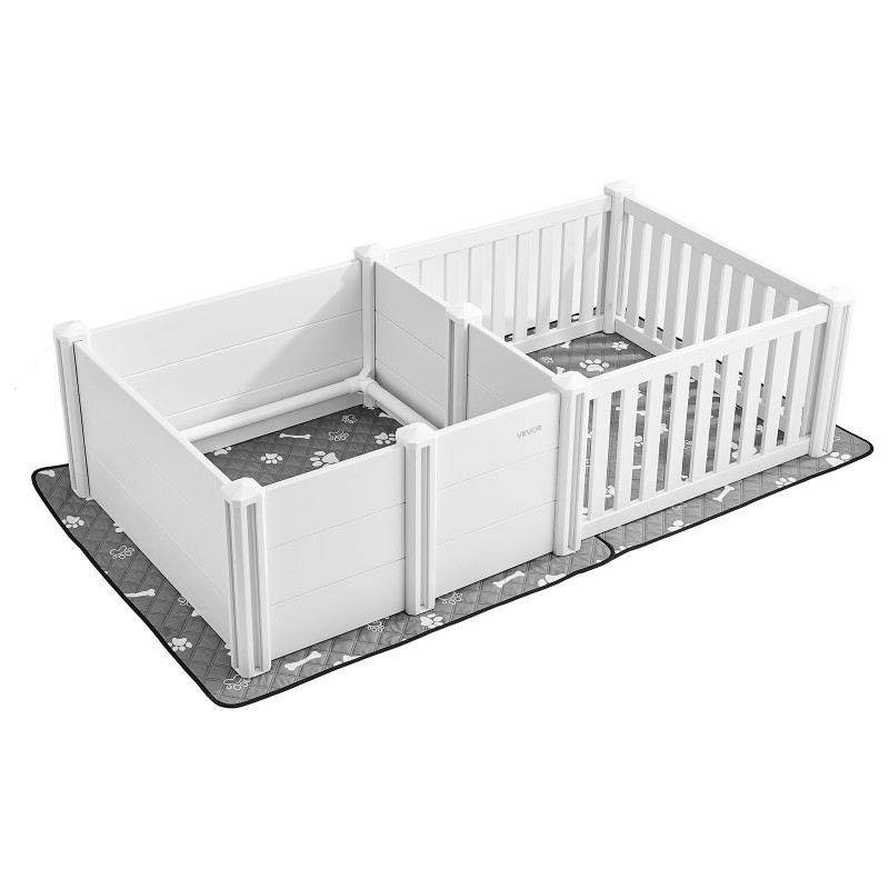 Pentulaatikko PVC-muovi 1865×970×500 mm vesitiiviillä alustalla keskikokoisille koirille