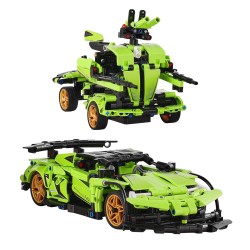 Rakennussarja ABS muovi 461 osaa kaksitoiminen radio ohjattava auto ja robotti