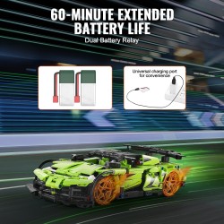 Rakennussarja ABS-muovi 461 osaa kaksitoiminen radio-ohjattava auto ja robotti