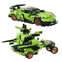 Rakennussarja ABS-muovi 461 osaa kaksitoiminen radio-ohjattava auto ja robotti