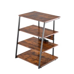 Lattiatasoinen 4 tasoinen kulmateline PB levyinen rautarunko säädettävät hyllyt integroidut pistorasiat LED valaistus