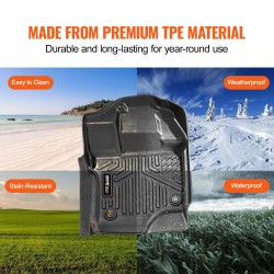 Auton lattiamatot TPE 3-osainen Ford F-150 SuperCrew 2015–2024 musta