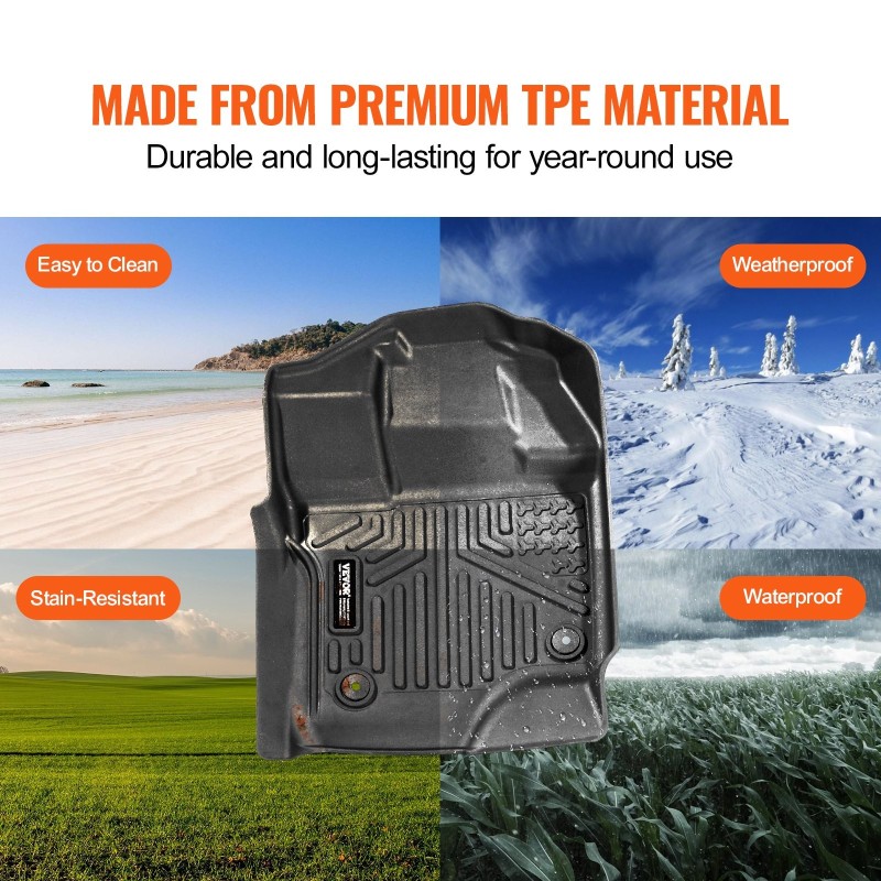 Auton lattiamatot TPE 3-osainen Ford F-150 SuperCrew 2015–2024 musta