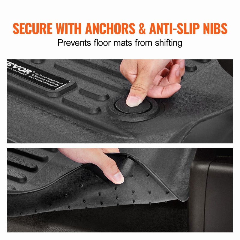 Auton lattiamatot TPE 3-osainen Ford F-150 SuperCrew 2015–2024 musta