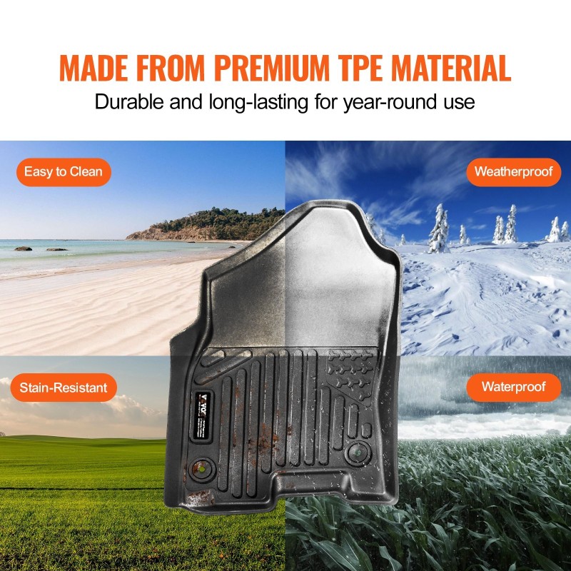 Lattiamatot TPE-materiaalia 3-osainen sarja etu- ja toisen rivin Dodge Ram 1500 2019–2024