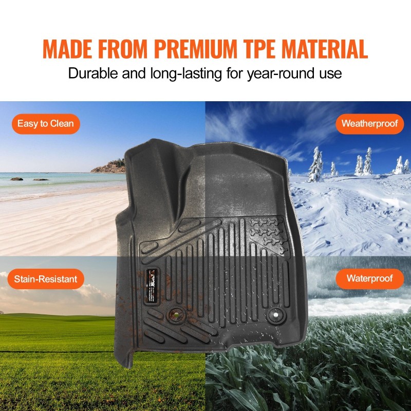 TPE lattiamatot 3-osaiset Chevrolet Silverado ja GMC Sierra 2019–2024 vasemmalta ohjattava musta