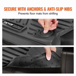 Auton lattiamatot TPE-muovi 3-osainen Dodge Ram Crew Cab vasemmanpuoleiseen ohjaukseen musta