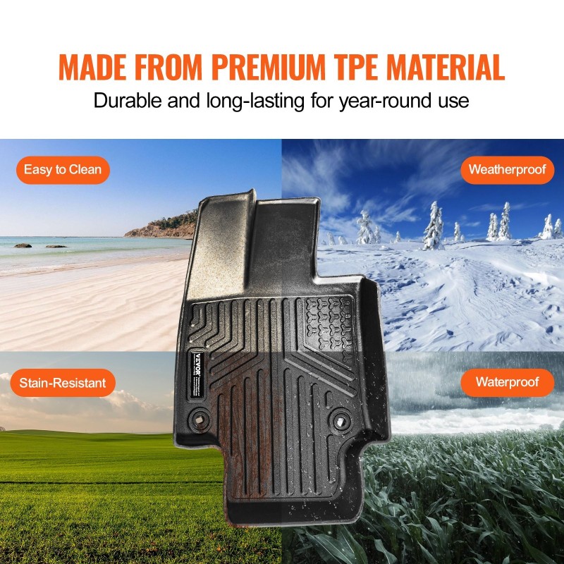 Lattiamatot TPE-muovia Toyota RAV4 2019–2024 3-osaiset etu ja toiselle istuinriville