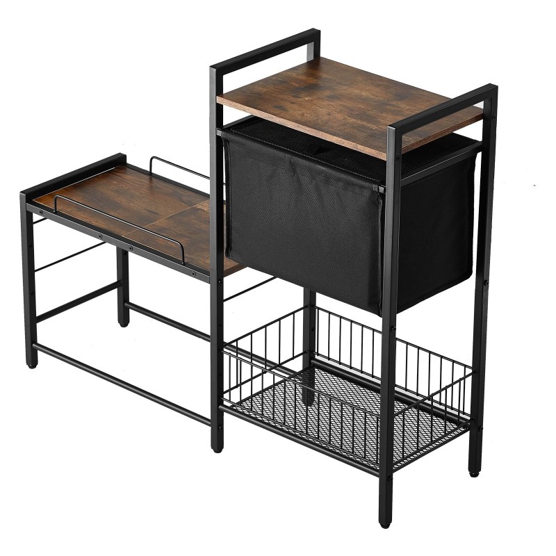 Korotettu koiran ruokakuppiteline säädettävällä korkeudella metallirungolla ja säilytyskaapilla sopii eri kokoisille koirille