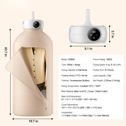Kannettava taitettava vaatekuivain PTC-lämmitys LED-näyttö 9 vaatetta 600W