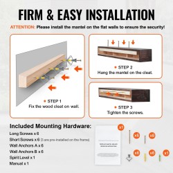 Leijuva takkahylly valkomäntypuuta 183 x 20 x 13 cm rustiikin ruskea