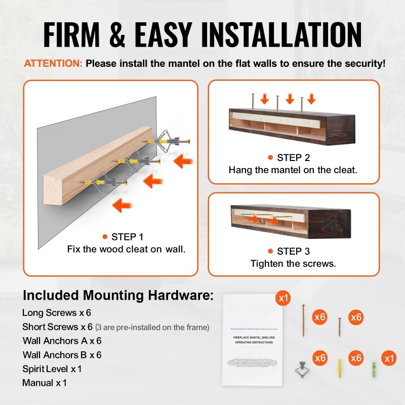 Leijuva takkahylly valkomäntypuuta 183 x 20 x 13 cm rustiikin ruskea