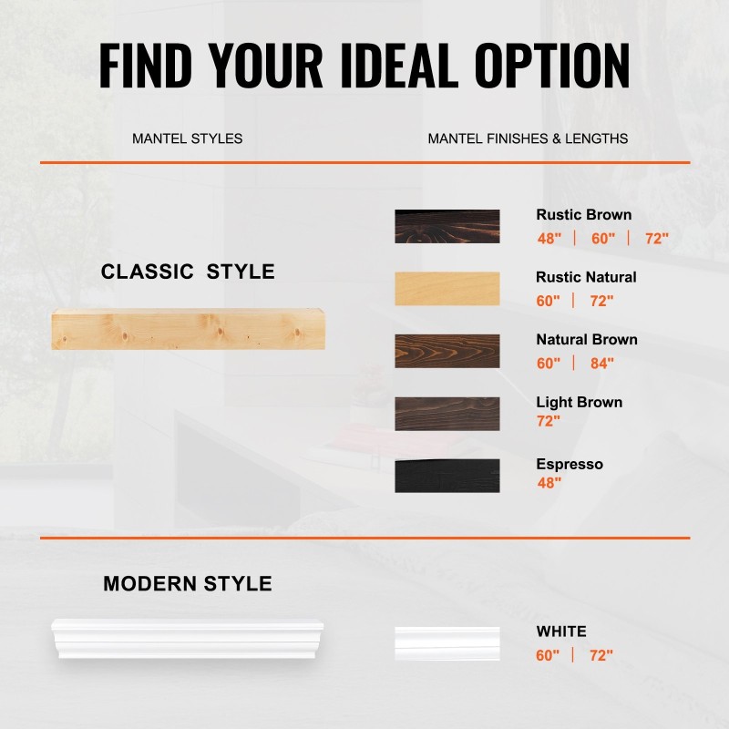 Seinälle asennettava kelluva takkahylly valkomäntyinen 72x8x5 tuumaa kantavuus 22,7 kg