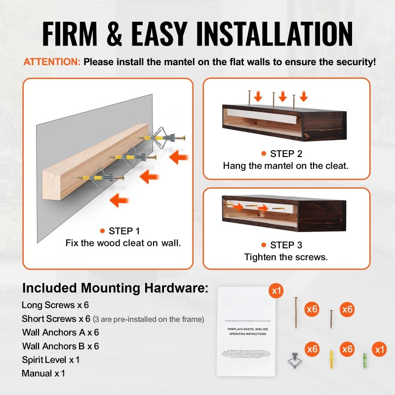 Takkahylly leijuva seinäkiinnitteinen valkoinen mäntypuu 48 x 8 x 5 tuumaa