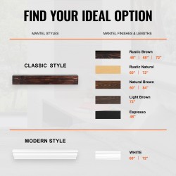 Takkahylly leijuva seinäkiinnitteinen valkoinen mäntypuu 48 x 8 x 5 tuumaa