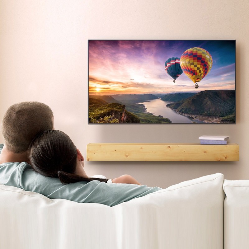 Seinään kiinnitettävä leijuva takkahylly valkomännystä 60" x 8" x 6" 22,7 kg kantavuus