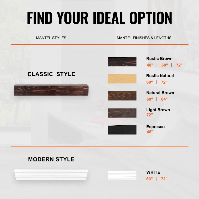 Seinälle asennettava takkahylly mäntypuusta 60 tuumaa leveä valkoinen kantavuus 22,7 kg