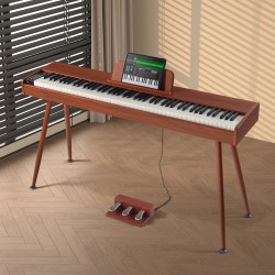 Sähköpiano 88 täysin painotettua kosketinta kaksoisnäppäimistöllä stereokaiuttimilla Bluetoothilla USB- ja MIDI-tuella