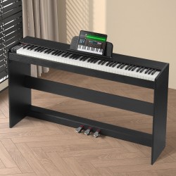 Digitaalipiano 88 täysin painotettua kosketinta kaksinkertainen näppäimistötila 200 ääntä Bluetooth USB MIDI