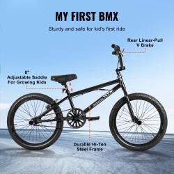 Temppuajo BMX-pyörä hi-ten-teräsrunko 20-tuumaiset renkaat 360 asteen roottori 4 tappia alumiiniset kaksoisseinämävanteet