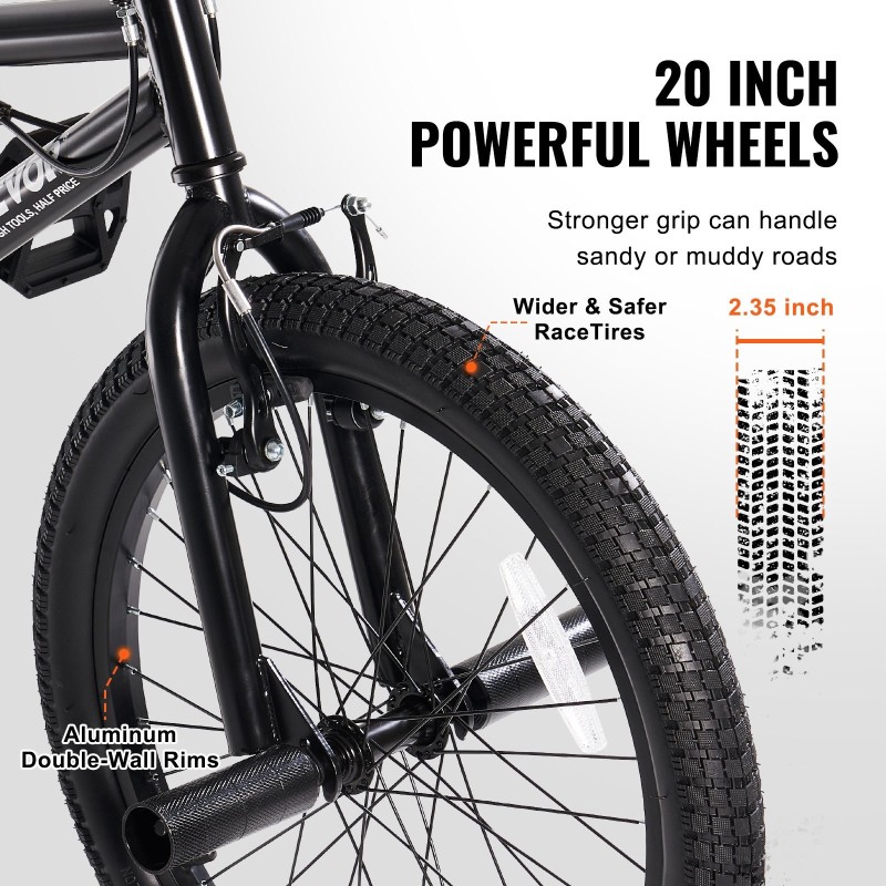 BMX-polkupyörä teräsrunko 20-tuumaiset renkaat 360 asteen jarruroottori neljä tappia