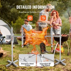 Sähköinen varrasgrilli ruostumatonta terästä 116,8 cm 60 kg ulkokäyttöön