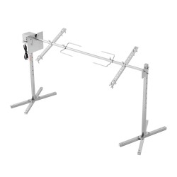 Sähköinen vartaalla pyörivä grilli ruostumatonta terästä 56 tuumaa 132 paunaa korkeussäädettävällä telineellä