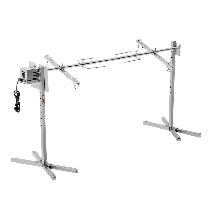 Sähköinen vartaalla pyörivä grilli ruostumatonta terästä 56 tuumaa 132 paunaa korkeussäädettävällä telineellä