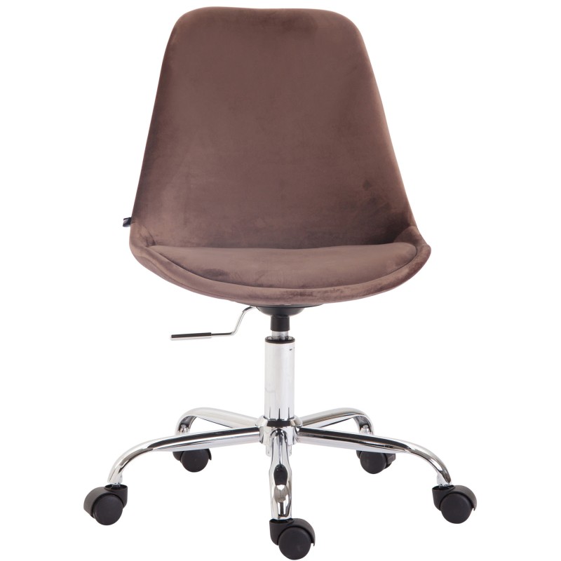 Moderni samettinen toimistotuoli säädettävällä korkeudella ja pyörillä