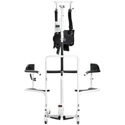 Sähköinen siirto ja nostotuoli teräsrunko säädettävällä korkeudella valjaallinen 180 asteen jaettava istuin