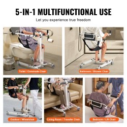 Sähköinen potilasnostin ja siirtotuoli taittuva 99,8 kg kantavuus roiskevedenkestävä