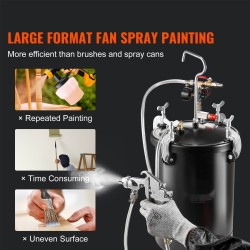 Painevärisäiliö 15L teräs säädettävä paine 60 psi ruisku kotikäyttö teollisuuskäyttö