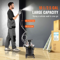 Maalipaineastia 10 l teräs automaattinen sekoitus ruiskupistooli ja letkut säädettävä ilmanpaine