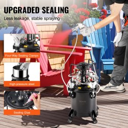 Maalipaineastia 10 l teräs automaattinen sekoitus ruiskupistooli ja letkut säädettävä ilmanpaine