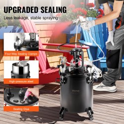 Maalin paineastia 30 l terässäiliö automaattisekoitus säädettävä 70 psi ruisku ja letkut