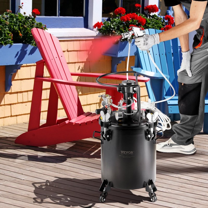 Maalin paineastia 30 l terässäiliö automaattisekoitus säädettävä 70 psi ruisku ja letkut