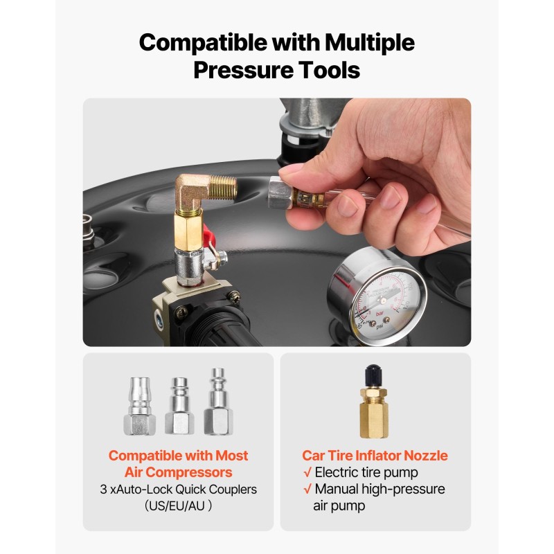 Teräs paineastia 40 L maalin syöttöön pyörillä kolme pikaliitintä