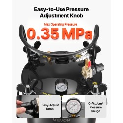 20 litran teräksinen maalauspaineastia kolmella pikaliittimellä ja pyörillä