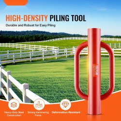 Aitatolpan maahanlyöntilaite käsikäyttöinen teräs 101,6 mm sisähalkaisija kahvoilla