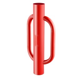 Aitatolpan maahanlyöntilaite käsikäyttöinen teräs 101,6 mm sisähalkaisija kahvoilla