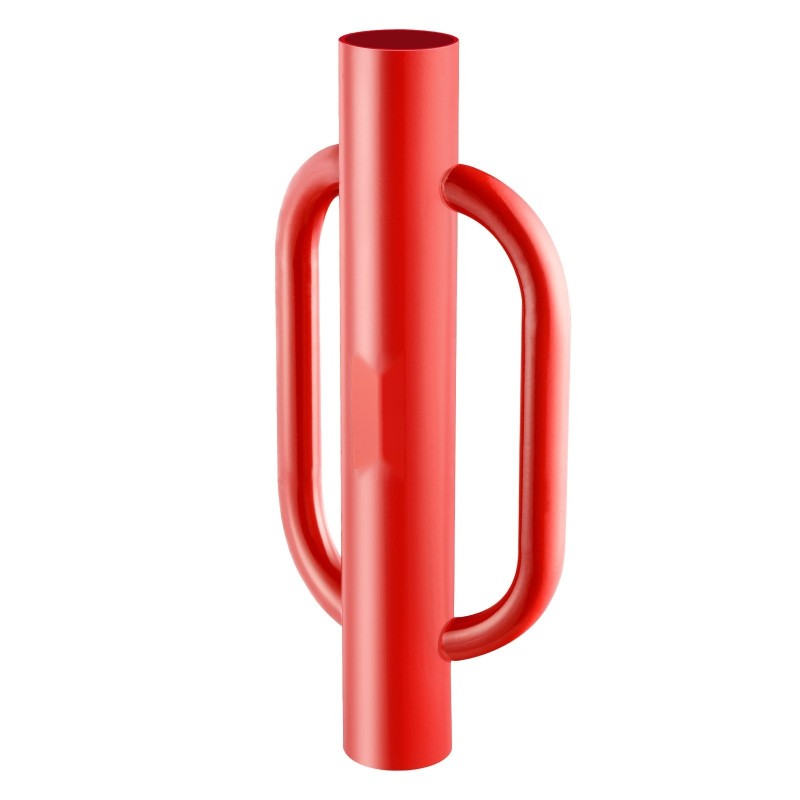 Aitatolpan maahanlyöntilaite käsikäyttöinen teräs 101,6 mm sisähalkaisija kahvoilla