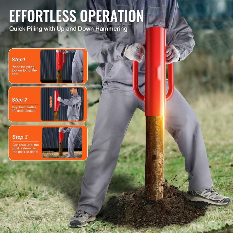 Aidantolpan jyrsin hiiliteräsrunko sisähalkaisija 6,9 cm ergonomisilla kahvoilla soveltuu T-tolpille