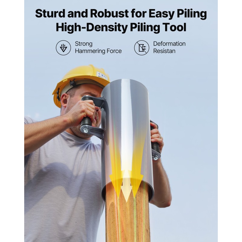 Käsikäyttöinen terästolpanlyöjä aitatolpille sisähalkaisija 6,1 tuumaa suuri kahva